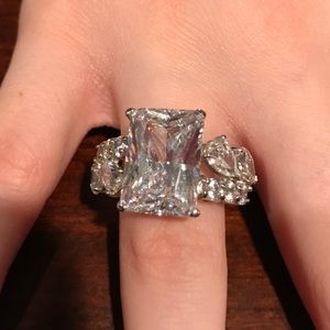 Large cz diamond ring